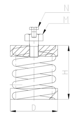 ZTH型<a href='http://m.a0988.cn' target='_blank'><u>彈簧減震器</u></a>結(jié)構(gòu)圖